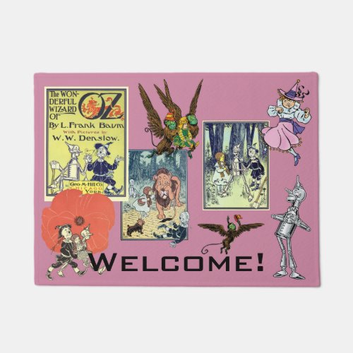 Vintage Wizard of Oz Fairy Tale Book Characters Doormat