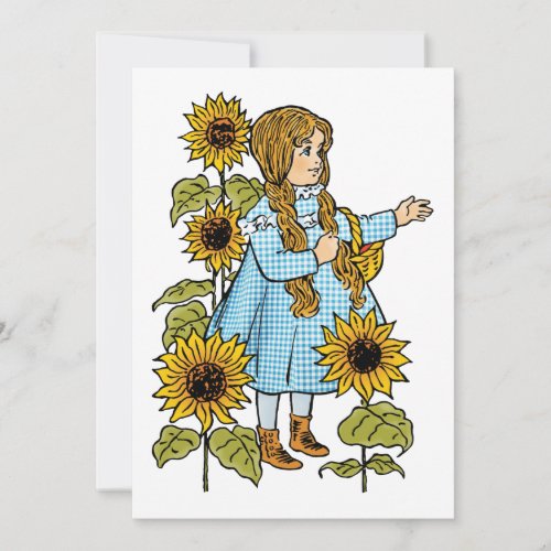 Vintage Wizard of Oz Fairy Tale Dorothy Sunflowers