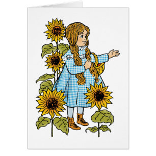 Vintage Wizard of Oz Fairy Tale Dorothy Sunflowers Cards