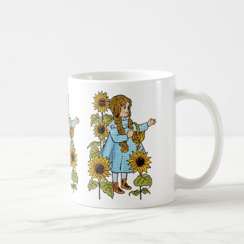 Vintage Wizard of Oz Fairy Tale Dorothy Sunflowers Coffee Mug