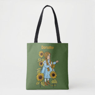 Vintage Wizard of Oz Fairy Tale Dorothy Sunflowers Tote Bag