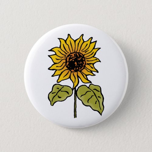 Vintage Wizard of Oz Fairy Tale Sunflower in Bloom Button