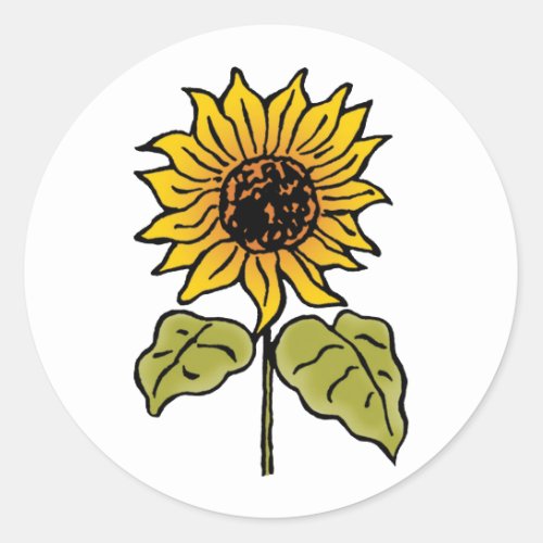 Vintage Wizard of Oz Fairy Tale Sunflower in Bloom Classic Round Sticker