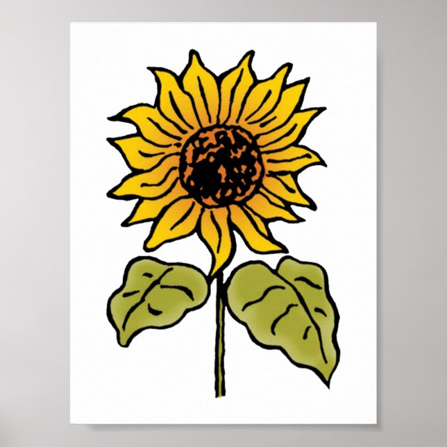 Vintage Wizard of Oz Fairy Tale Sunflower in Bloom Poster (Front)