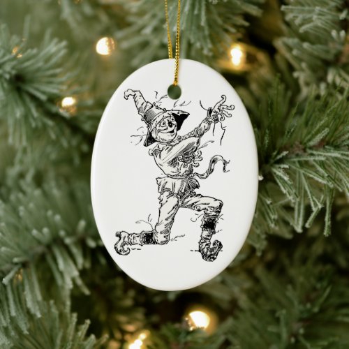 Vintage Wizard of Oz Fairy Tales, the Scarecrow Ceramic Ornament
