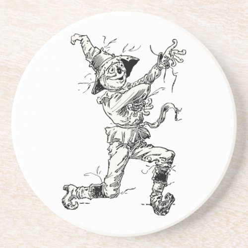 Vintage Wizard of Oz Fairy Tales the Scarecrow Sandstone Coaster