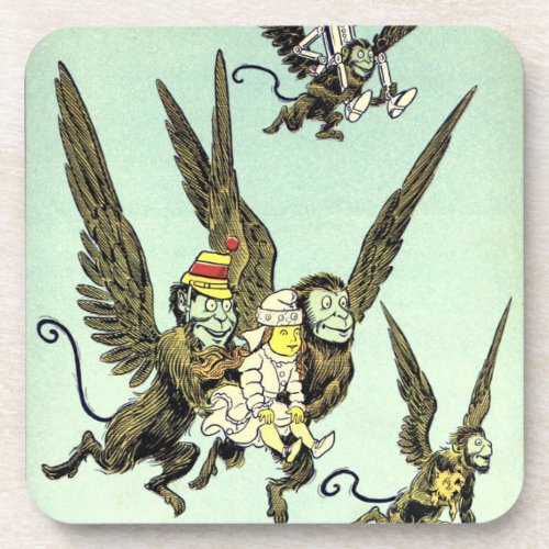 Vintage Wizard of Oz Flying Monkeys with Dorothy Drink Coaster