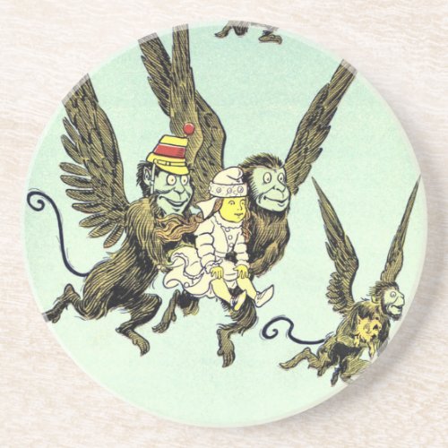 Vintage Wizard of Oz Flying Monkeys with Dorothy Drink Coaster