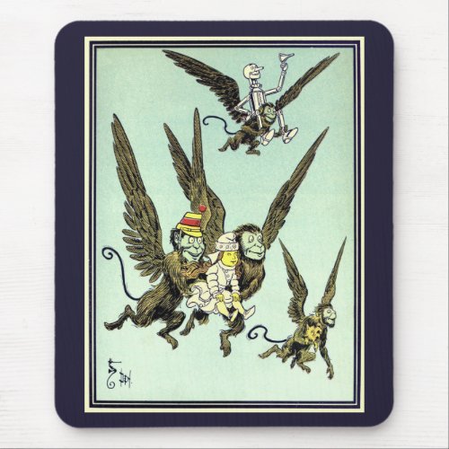 Vintage Wizard of Oz Flying Monkeys with Dorothy Mouse Pad