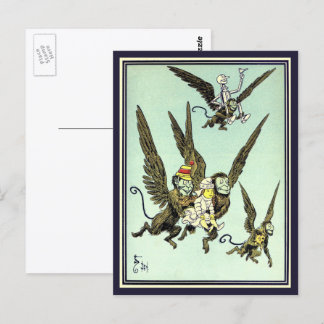 Vintage Wizard of Oz, Flying Monkeys with Dorothy Postcard