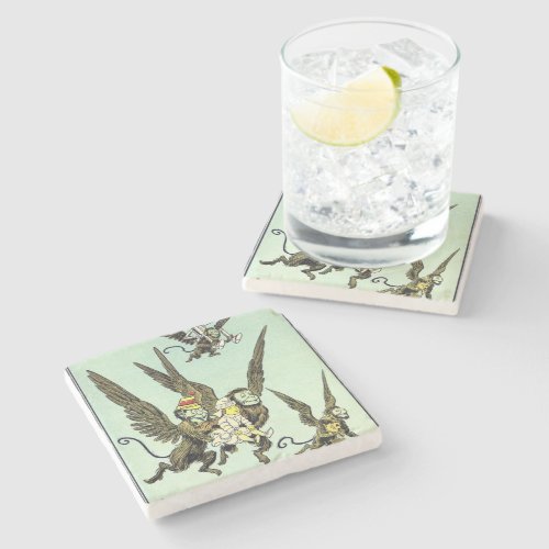 Vintage Wizard of Oz Flying Monkeys with Dorothy Stone Coaster