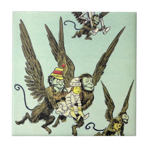 Vintage Wizard of Oz Flying Monkeys with Dorothy Tile