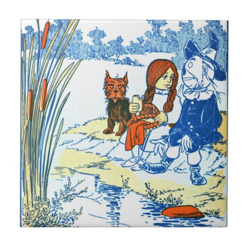 Vintage Wizard of Oz Illustration _ Pond Ceramic Tile