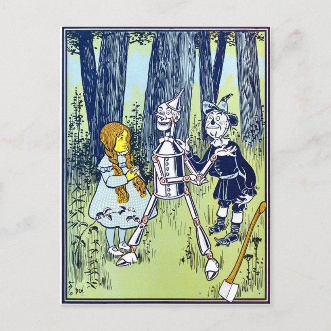 Vintage Wizard of Oz Illustration Postcard (Front)