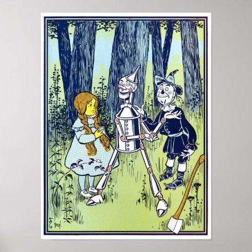 Vintage Wizard of Oz Illustration Poster