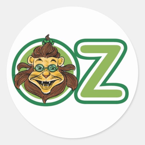 Vintage Wizard of Oz Lion in the Letter O Classic Round Sticker