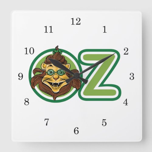 Vintage Wizard of Oz Lion in the Letter O Square Wall Clock