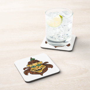 Vintage Wizard of Oz, Lion Wearing Green Glasses Beverage Coaster