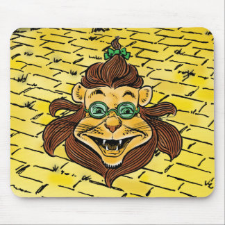 Vintage Wizard of Oz, Lion with Glasses Mouse Pad