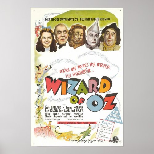 Vintage Wizard of Oz Movie Poster
