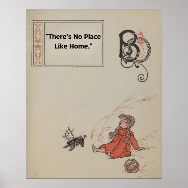 Vintage Wizard Of Oz Poster With Dorothy and Toto  (Front)