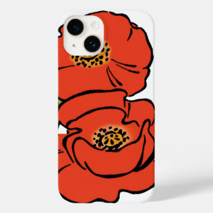 Vintage Wizard of Oz Red Poppies in Bloom Spring Case-Mate iPhone 14 Case