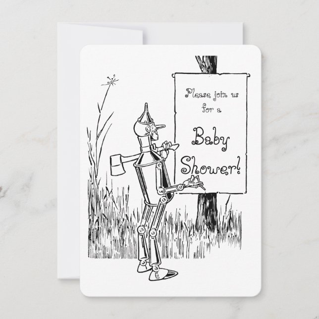 Vintage Wizard of Oz Tinman Baby Shower Invitation (Front)