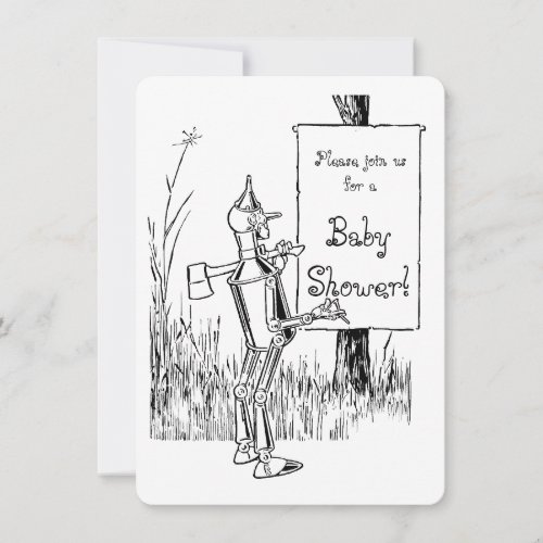 Vintage Wizard of Oz Tinman Baby Shower Invitation