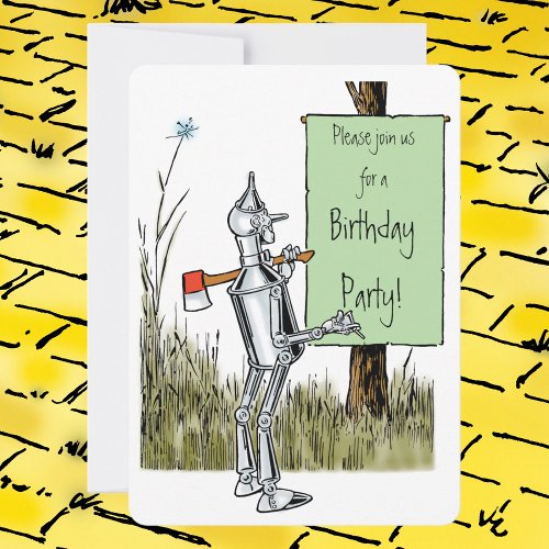 Vintage Wizard of Oz Tinman Birthday Invitation