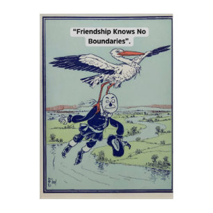 Vintage Wizard Of Oz -Tinman flying with stork Acrylic Print