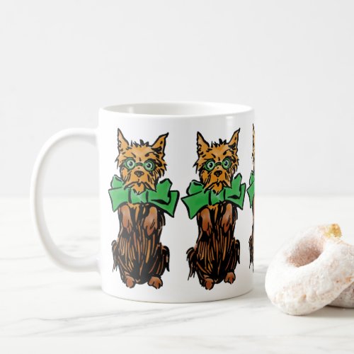 Vintage Wizard of Oz Toto Dog with Green Bow Coffee Mug