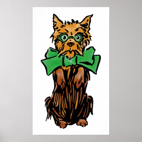Vintage Wizard of Oz Toto Dog with Green Bow Poster