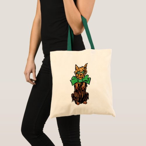Vintage Wizard of Oz Toto Dog with Green Bow Tote Bag