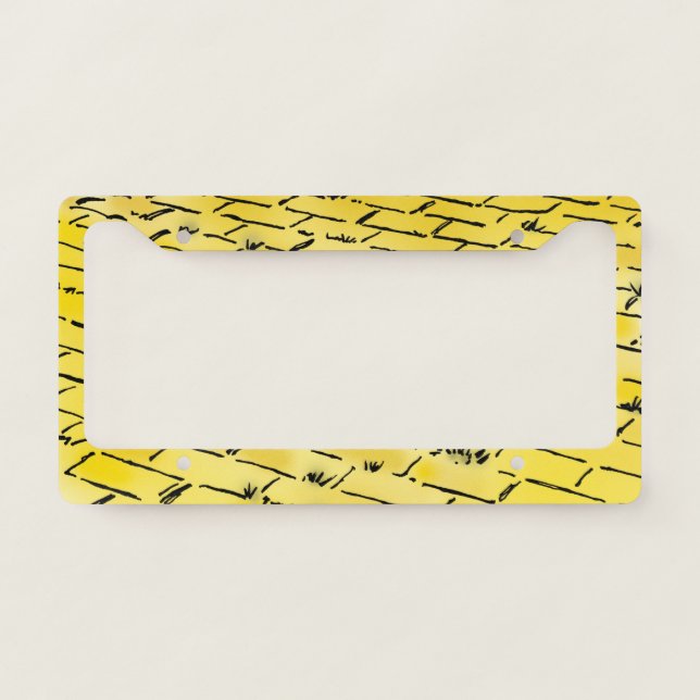 Vintage Wizard of Oz Yellow Brick Road by Denslow License Plate Frame (Front)