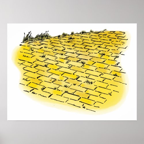 Vintage Wizard of Oz Yellow Brick Road by Denslow Poster