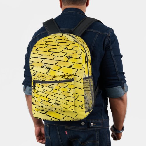 Vintage Wizard of Oz Yellow Brick Road by Denslow Printed Backpack