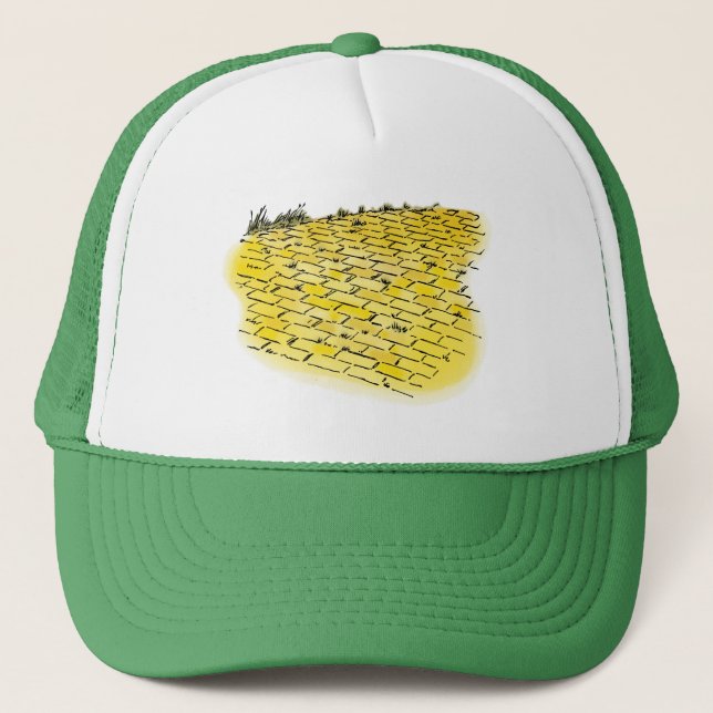 Vintage Wizard of Oz Yellow Brick Road by Denslow Trucker Hat (Front)