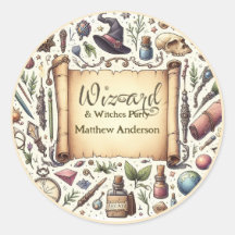 Vintage Wizard Witches Party Magical Wands Hats