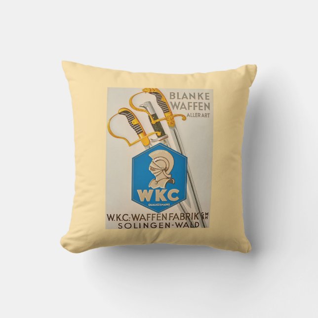 Vintage WKC Solingen  Throw Pillow (Front)
