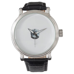 Vintage Wolf Howling Moon Tree Silhouette Design_1 Watch
