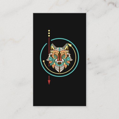 Vintage Wolf Native American Animal Lover Business Card