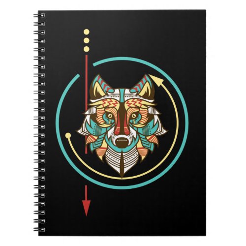 Vintage Wolf Native American Animal Lover Notebook