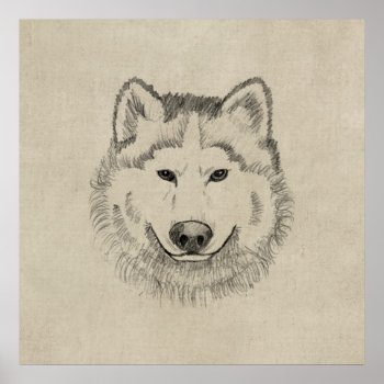 Vintage Wolf Poster by BluePress at Zazzle