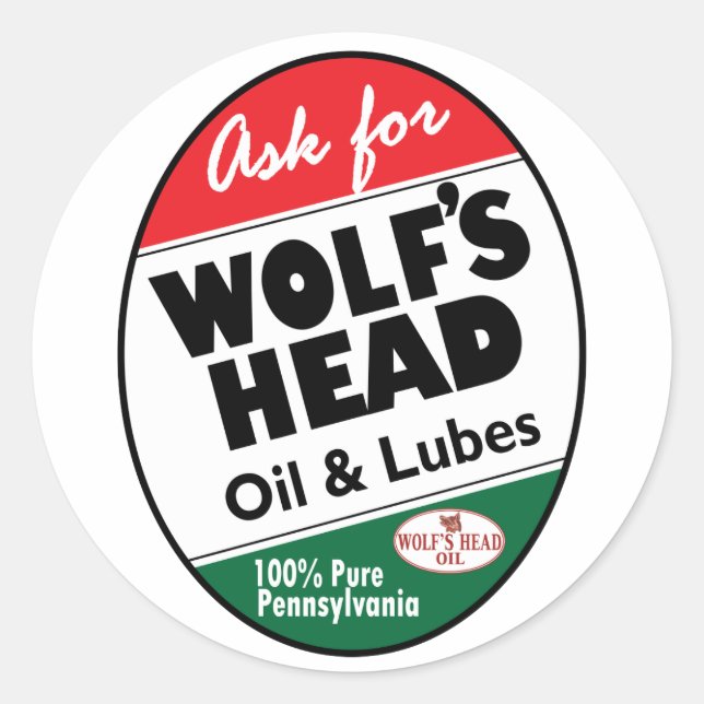 Vintage Wolfs Head sign Classic Round Sticker (Front)