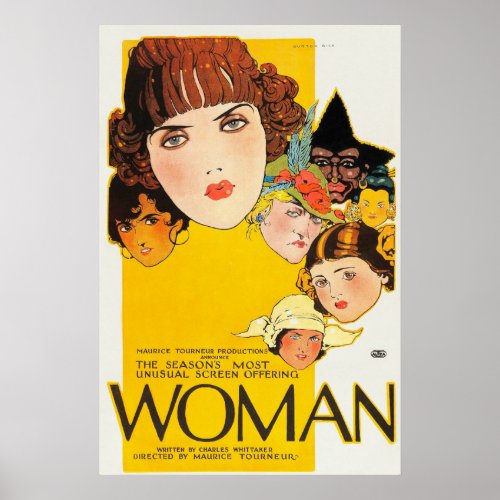Vintage Woman 1918 Hollywood Movie Poster