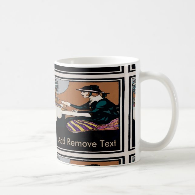 Vintage Woman Add Text Coffee Mug (Right)