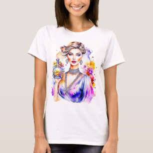 Vintage Woman and Perfume Bottle T-Shirt
