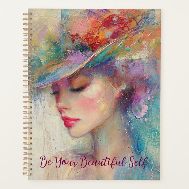 Vintage Woman Be Your Beautiful Self Planner (Front)
