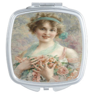 Vintage Woman Compact Mirror