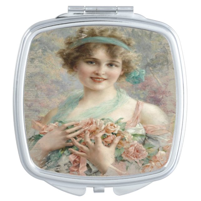 Vintage Woman Compact Mirror (Front)